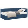 vidaXL Cadre de lit d'angle avec matelas 2 pc Bleu 90 x 200 cm Velours
