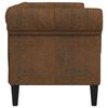 vidaXL Canapé Chesterfield 2 places marron tissu