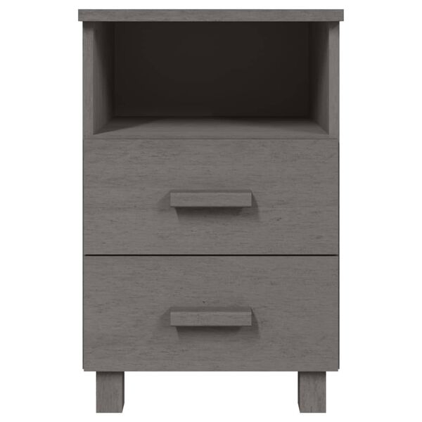 vidaXL Tables de chevet HAMAR 2 pcs Gris clair 40x35x62 cm Bois massif