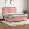 vidaXL Sommier &agrave; lattes de lit matelas et LED Rose 180x200 cm Velours