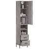 vidaXL Buffet haut Sonoma gris 34,5x34x180 cm Bois d'ing&eacute;nierie