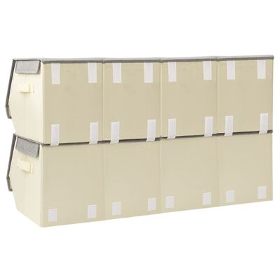 vidaXL Boîtes de rangement empilables avec couvercle 8 pcs Tissu