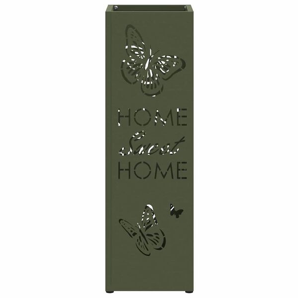 vidaXL Porte-parapluie Olive 15,5 x 15,5 x 49 cm Métal