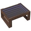 vidaXL Table basse avec LED infini ch&ecirc;ne marron 70x53x30 cm