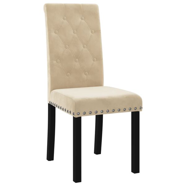 vidaXL Chaises &agrave; manger lot de 6 cr&egrave;me velours