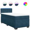 vidaXL Sommier &agrave; lattes de lit avec matelas bleu 90x190 cm velours
