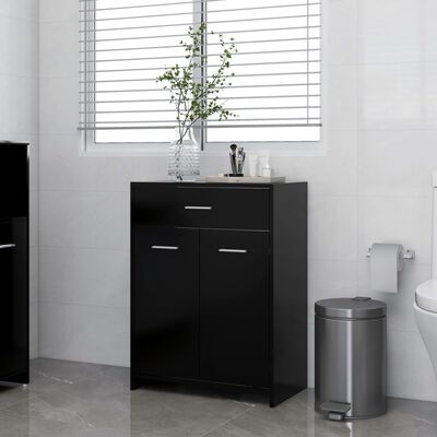 vidaXL Armoire de salle de bain noir 60x33x80 cm bois d’ingénierie