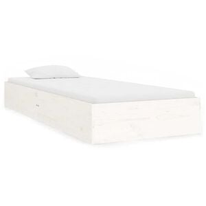 vidaXL Cadre de lit sans matelas blanc bois massif 75x190 cm