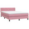 vidaXL Sommier &agrave; lattes de lit avec matelas rose 160x210 cm velours
