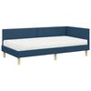 vidaXL Cadre de lit d'angle avec matelas Autre 2 pcs Bleu tissu