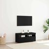 vidaXL Meuble TV Ch&ecirc;ne noir 90 x 35 x 40 cm Bois d'ing&eacute;nierie