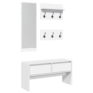 vidaXL Ensemble de meubles de couloir 4 pcs blanc bois d'ingénierie