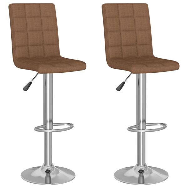 vidaXL Tabourets de bar lot de 2 marron tissu