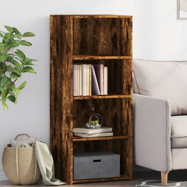 vidaXL Buffet haut ch&ecirc;ne fum&eacute; 50x41x124 cm bois d'ing&eacute;nierie