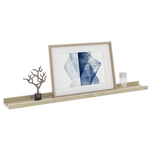 vidaXL Étagères murales 4 pcs blanc et chêne sonoma 80x9x3 cm