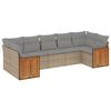 vidaXL Salon de jardin avec coussins 7 pcs beige r&eacute;sine tress&eacute;e