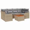 vidaXL Ensemble de canap&eacute; de jardin 7 pc Beige polyrotin