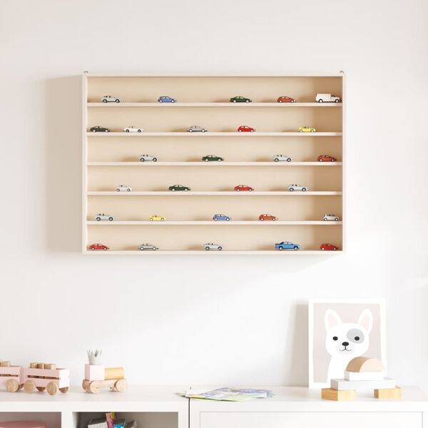 vidaXL Vitrine de collection en bois avec 6 &eacute;tag&egrave;res 80x8,5x55 cm
