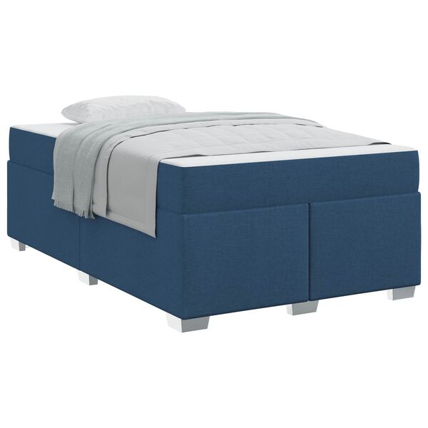 vidaXL Cadre de lit avec matelas Bleu 120 x 190 cm tissu