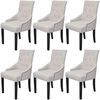 vidaXL Chaises &agrave; manger lot de 6 gris cr&egrave;me tissu