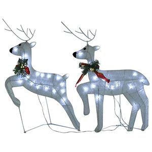 vidaXL Rennes de No&euml;l 2 pcs Blanc 40 LED