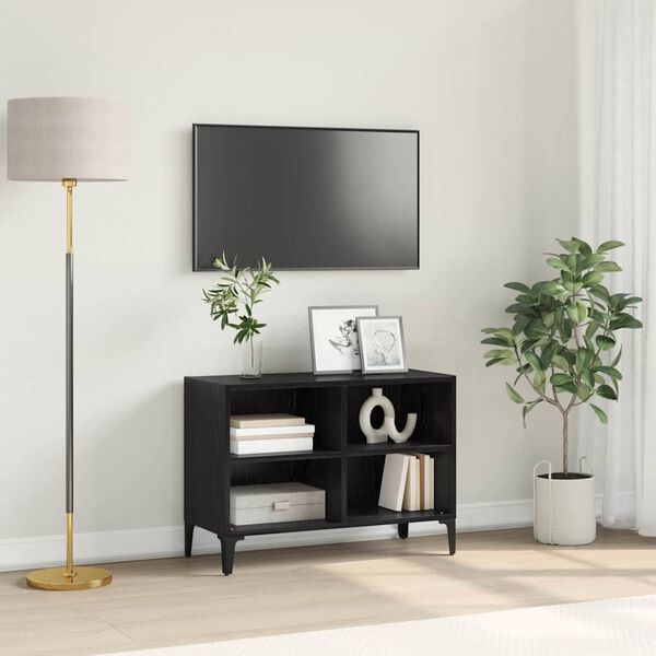 vidaXL Ensemble meuble TV Noir 69,5 x 30 x 50 cm Bois d'ing&eacute;nierie