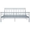 vidaXL Cadre de lit sans matelas gris métal 180x200 cm
