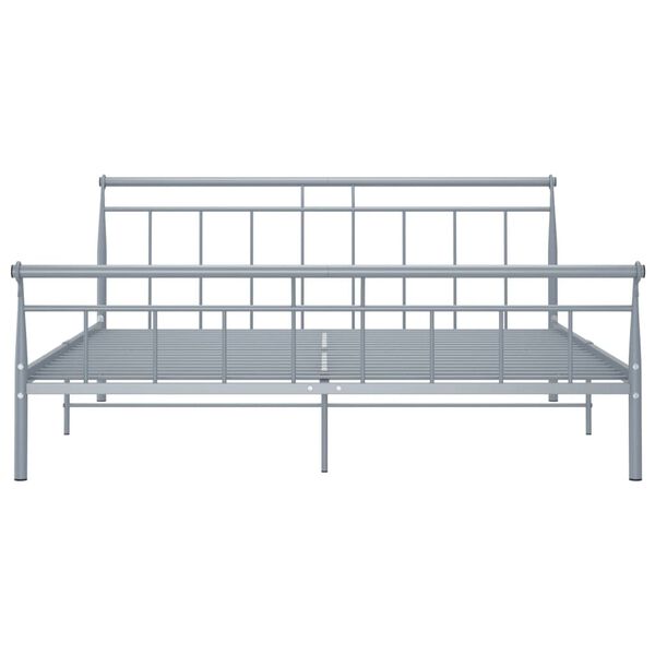 vidaXL Cadre de lit sans matelas gris métal 180x200 cm