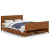 vidaXL Cadre de lit sans matelas marron miel bois massif 160x200 cm