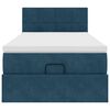 vidaXL Cadre de lit ottoman avec matelas bleu fonc&eacute; 100x200 cm velours