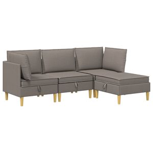 vidaXL Canap&eacute; modulaire avec rangement 4 pcs Taupe Tissu