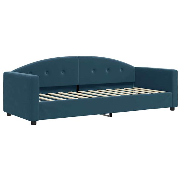 vidaXL Lit de jour avec matelas bleu 80x200 cm velours