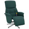 vidaXL Fauteuil inclinable de massage et repose-pieds vert fonc&eacute; tissu