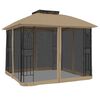 vidaXL Tonnelle avec double toit et parois en filet taupe acier