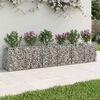 vidaXL Lit sur&eacute;lev&eacute; gabion 2 pcs Argent&eacute; 300 x 50 x 60 cm