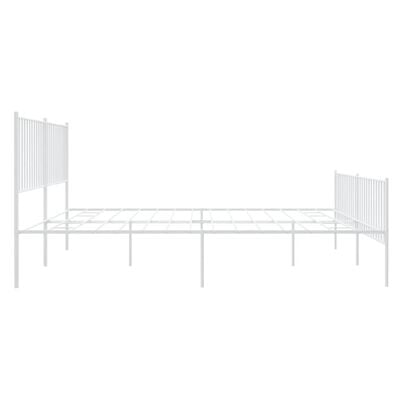 vidaXL Cadre de lit métal sans matelas et pied de lit blanc 180x200 cm