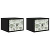 vidaXL Cabinet de chevet mural GOTHA 2 pc Ch&ecirc;ne noir 36 x 33 x 25 cm