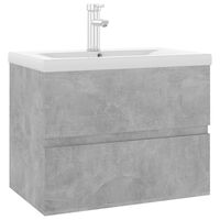 vidaXL Armoire d'évier et lavabo intégré gris béton bois d'ingénierie