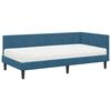 vidaXL Cadre de lit d'angle avec matelas 2 pcs Bleu Velours