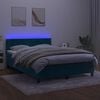 vidaXL Sommier &agrave; lattes de lit avec matelas LED Bleu fonc&eacute; 140x200 cm