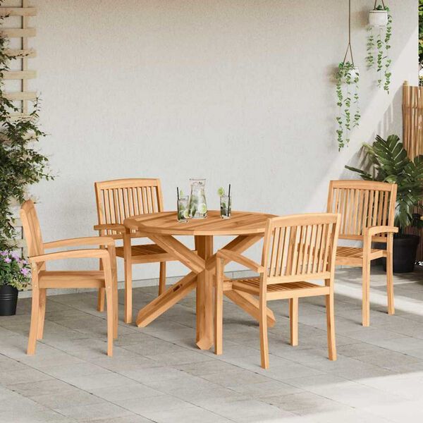 vidaXL Ensemble de salle &agrave; manger pour jardin 3 pcs Marron