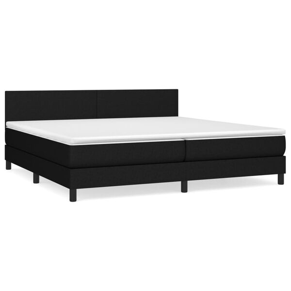 vidaXL Sommier &agrave; lattes de lit avec matelas Noir 200x200 cm Tissu