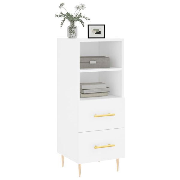 vidaXL Buffet blanc 34,5x34x90 cm bois d'ing&eacute;nierie