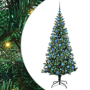 vidaXL Sapin de No&euml;l artificiel pr&eacute;-&eacute;clair&eacute; Vert 180 cm PVC