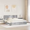 vidaXL Lit de Rangement Gris b&eacute;ton 200 x 200 cm Bois d'ing&eacute;nierie