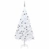 vidaXL Arbre de No&euml;l artificiel pr&eacute;-&eacute;clair&eacute; et boules blanc 150 cm PVC