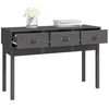 vidaXL Table console Gris 114x40x75 cm Bois massif de pin