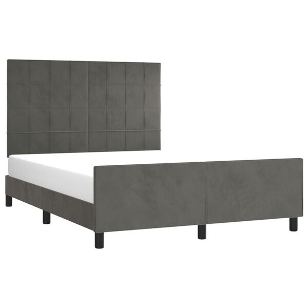 vidaXL Cadre de lit sans matelas gris fonc&eacute; 140x190 cm velours