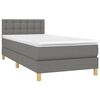 vidaXL Sommier &agrave; lattes de lit avec matelas Gris fonc&eacute; 90x200 cm Tissu
