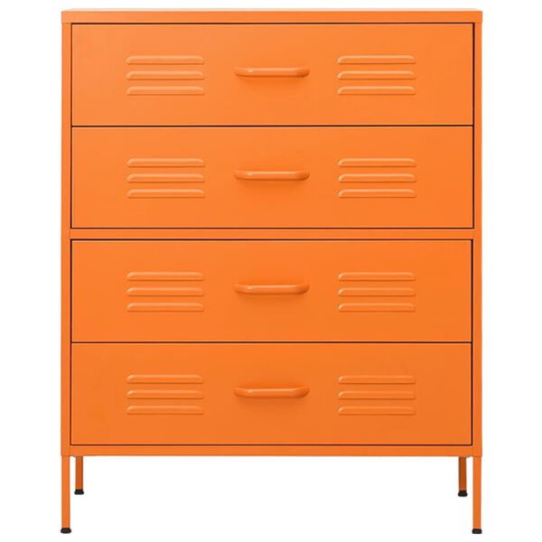 vidaXL Commode Orange 80x35x101,5 cm Acier